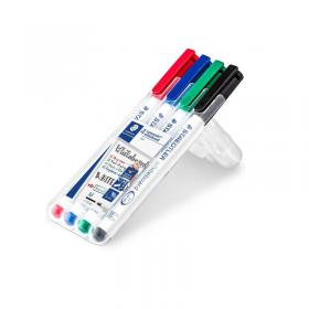 STAEDTLER Lumocolour 351 Drywipe Assorted Pack of 4 351 WP4