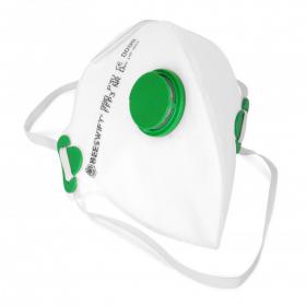 Beeswift Fold Flat P3 Mask With Valve White (Box of 20) 3FF3V