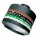 The 3M respirator filter appears as a compact round canister with various colored markings on the label. The filter is encased in durable material and has a secure cap for protection. It is designed for advanced respiratory protection with ABEK2P3 capability.