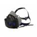 The 3M Masks and Respirators 3M HF-801 Secure Click Half Mask Medium 3MHF802 features a sleek, black design with adjustable straps for a comfortable fit. The half mask covers the nose and mouth, providing reliable protection against particles and contaminants.