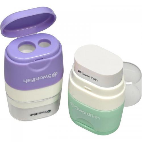 Twin Combo Sharpener & Eraser Pastel Blister- 20 Blisters of 1 40381