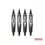 Zebra HI Mckie Bold Double Ended Black Ink Permanent Marker - Pack of 10 50251