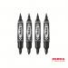 Zebra HI Mckie Bold Double Ended Black Ink Permanent Marker - Pack of 10 50251