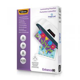 Fellowes Il Laminating Pouch 80mic A4 gloss 100pk 5306114