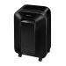The photograph shows a sleek and compact Fellowes Home Shredders Powershred LX200 Black Shredder in action, with its powerful mini cut blades effortlessly shredding documents. The 230V UK power supply ensures efficient operation, making it an essential tool for any home or office.