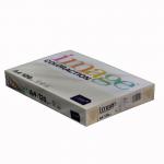 The picture shows an image of Antalis Limited coloured paper, specifically Coloraction Pale Ivory in A4 size with a weight of 120GSM. The pack contains 1250 sheets of this paper. The paper has a smooth texture and a light ivory colour, making it elegant and professional for various printing needs.