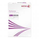 The image shows a stack of white printer paper, specifically Xerox Performer, with a weight of 80GSM. The pack contains 5 reams, with each ream containing 500 sheets, for a total of 2500 sheets. This A4 sized paper is ideal for printing and copying tasks.