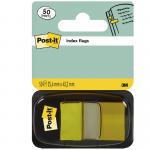 Post-it Index Flags, Medium, Yellow, 25.4 mm x 43.2 mm, 50 FlagsDispenser, 1 DispenserPack 7100102671