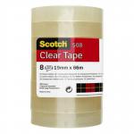 Scotch® 508 Transparent Tape, 19 mm x 66 m, 8 RollsPack 7100213204