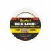 The photograph features a clear roll of Scotch Packing Tape, labeled Scotch® Box Lock Packaging Tape 3950. The tape is 48 mm wide and 50 m long, wrapped neatly around a roll. The packaging indicates 1 RollPack with the product number stated below.