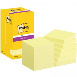Post-it Super Sticky Notes, Canary Yellow, 76 mm x 76 mm, 90