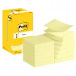 Post-it Z-Notes, Canary Yellow, 76 mm x 76 mm, 100 SheetsPad, 12 PadsPack, Cardboard Pack, 100% PEFC SGSCH-PEFC-COC-110078 7100290167
