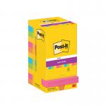 Post-it® Super Sticky Notes, Carnival Colour Collection, 76 mm x 76 mm, 90 SheetsPad, 12 PadsPack, Cardboard Pack, 100% PEFC SGSCH-PEFC-COC-110078 7100290173