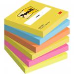 Post-it Notes, Energetic Colour Collection, 76 mm x 76 mm, 100 SheetsPad, 6 PadsPack, 100% PEFC SGSCH-PEFC-COC-110078 7100296019