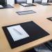 Durable Leather Desk Mat 42x30cm Black 730401