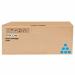 The image features a pack of Ricoh ink cartridges, specifically the SPC252 Hi Yield Cyan Toner. The vibrant blue color and sleek design are easily recognizable. These cartridges are a reliable choice for high-quality printing.