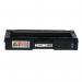 The picture shows AC ink cartridges that are compatible with Ricoh 407716 SPC252BK. The cartridges are in black color and have ultra-high capacity. The label on the cartridge reads 76111255.