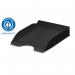 The durable letter tray, in sleek black, is made with eco-friendly materials. Its sturdy design allows for easy organization and storage of letters.
