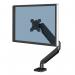 The Fellowes Monitor Arms Platinum Series Single Monitor Arm in black is a sleek and modern addition to any workspace. The arm securely holds a single monitor and allows for easy adjustment and positioning for optimal viewing. The black color gives it a professional and stylish appearance.
