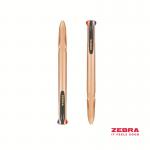 Zebra Z-Grip Rose Gold Ballpoint Barrel 4 Colour Pen Ink - Pack of 10 81460