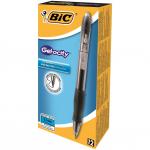 BIC Velocity Black Gel Rollerball Grip Retractable Pack of 12 829157