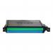 This photograph shows a set of high-quality AC Ink Cartridges that are specifically designed to fit Samsung CLP-C660B printers. The cartridges are remanufactured and come in a vibrant cyan color, giving your prints a professional touch.