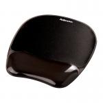 This sleek black mouse pad is adorned with shimmering crystals, adding a touch of elegance to any workspace. The built-in wrist support provides comfort and alleviates strain, while the Fellowes logo adds a subtle touch of branding.
