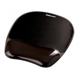 Fellowes Crystals Mouse Pad Wrist Support Black 9112101