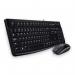 The Logitech Desktop MK120 Keyboard and Mouse set features a sleek and modern design in black. The set includes a keyboard and mouse, both with USB connectivity. The keyboard has a Qwerty English layout. Perfect for any computer setup.
