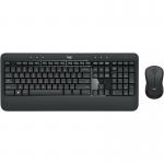 This picture shows a sleek and modern Logitech keyboard and mouse set. The wireless design allows for easy and convenient use. The keys are low-profile and the mouse has a comfortable ergonomic shape. A perfect addition to any home or office setup.