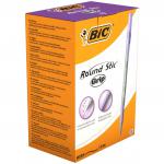 BIC Round Stic Grip Purple Ballpoint Pen Pack of 40 920412