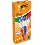 BIC 4 Colours Assorted Shine Ballpoint Pens Pack of 12 964775