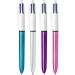 BIC 4 Colours Assorted Shine Ballpoint Pens Pack of 12 964775