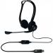In the photograph, there is a Logitech 960 headset in black, with a wired headband and USB type-A connection. The headphones are designed for both calls and music, making them versatile for everyday use.