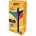 BIC 4 Colours Black Barrel Pro Ball Pen Pack of 12 982869