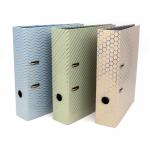 The photograph depicts three Pukka Haze A4 Lever Arch Files in assorted colors. They are neatly lined up on a desk or shelf, with their labels clearly visible. The files have a sleek and professional design, perfect for organizing important documents and papers.