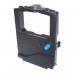 The photo captures a durable nylon seamless impact ribbon designed for use with AC cash register accessories, specifically the OKI ML5590 model. The black ribbon stands out against a clean white background, with carefully aligned edges and smooth texture.