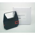 This photograph captures a set of AC cash register accessories compatible with Brother EM200 and 2696SC models. The accessories include a correctable impact ribbon with the product code 99180603. The items are displayed neatly on a plain surface and appear to be in good condition.