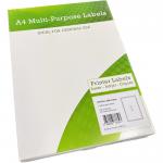 Alpa-Cartridge A4 Multipurpose Labels 1 Per Sheet 199.6 x 289mm (White) Pack of 100  A4MPL01