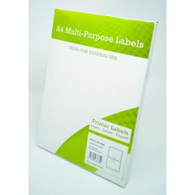 Alpa-Cartridge A4 Multipurpose Labels 2 Per Sheet 199.6 x 143.5mm (White) Pack of 100  A4MPL02