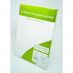 Alpa-Cartridge A4 Multipurpose Labels 6 Per Sheet 99.1 x 93.1mm (White) Pack of 100 A4MPL06