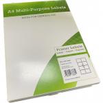 Alpa-Cartridge A4 Multipurpose Labels 8 Per Sheet 99.1 x 67.7mm (White) Pack of 100 A4MPL08