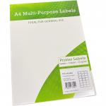 Alpa-Cartridge A4 Multipurpose Labels 21 Per Sheet 63.5 x 38mm (White) Pack of 100 A4MPL21