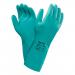 An image of Solvex gloves Ansell Solvex 37-675 Glove in XL size would show a pair of yellow, chemical-resistant gloves with a distinctive diamond grip pattern on the palms and fingers. The gloves have a longer cuff for added protection and are designed for heavy-duty use.