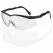 This picture features the Beeswift Colorado Safety Spectacles in clear, designed to protect your eyes while working. The glasses and goggles have a sleek design and are made with high-quality materials. They are perfect for any job requiring eye protection.