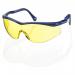 The image shows a pair of yellow Beeswift Colorado safety spectacles with the brand name Beeswift and Glasses and Goggles inscribed on the side. The lenses are encased in a sleek black frame, and the temple arms have a comfortable, curved design. These glasses are designed for ultimate protection and durability.