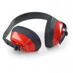 The image shows a pair of bright yellow Beeswift ear defenders, branded as B-Brand, with the words SNR 27 and Point of Sale written on them. They are adjustable and have padded ear cups, clearly designed for protecting the wearers ears.