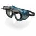 This photo features a pair of Beeswift glasses and goggles with a flip front for welding. The lenses are a vibrant green color, and the design is sleek and modern. The goggles are perfect for protecting the eyes during welding projects.