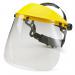 A photo of Beeswift Face Visors and Full Masks Beeswift Standard Face Visor 7.5 Clear Universal BBFV7 shows a clear, 7.5 inch wide face visor with a universal fit. It features the Beeswift logo and offers full face coverage for protection.
