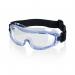 In the photo, there are two pairs of Beeswift glasses and goggles. One pair is the Low Profile Goggles, with a clear lens. Both pairs have the iconic Beeswift logo on the sides. The goggles have a sleek and streamlined design, perfect for providing protection and visibility on the job.